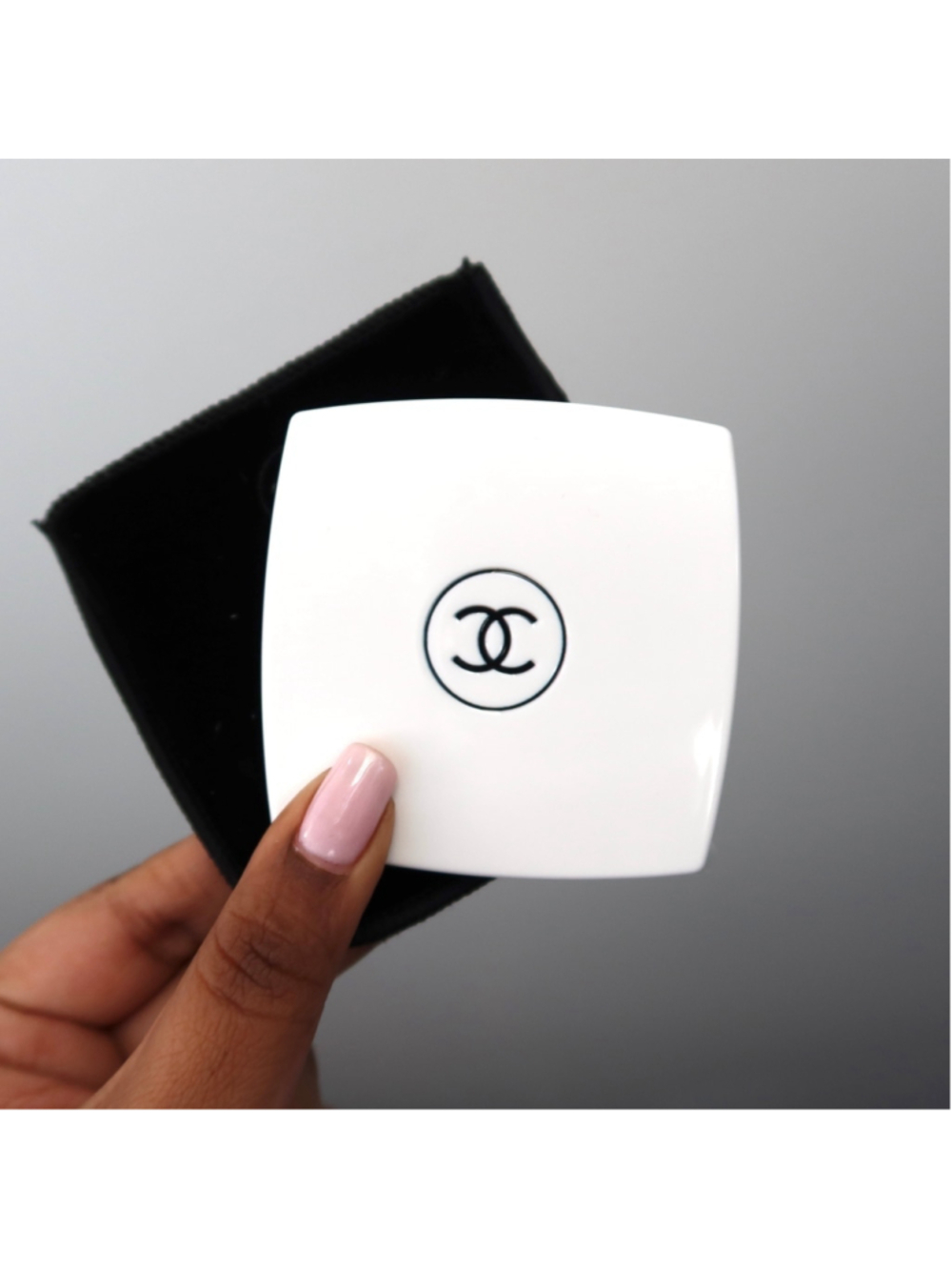 Chanel Double Mirror – Limited Edition White with Velvet Pouch